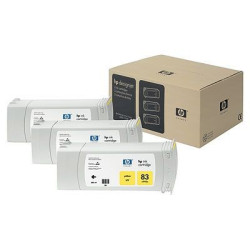 Pack de 3 cartuchos HP 83 para DESINGJET 5000 tinta amarilla UV (C5075A)