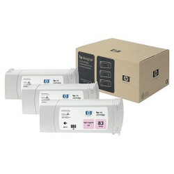 Pack de 3 cartuchos HP 83 para DESINGJET 5000 tinta magenta claro UV (C5077A)