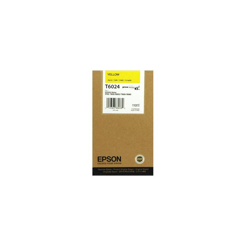 Cartucho EPSON T6024 AMARILLO para PRO-7800/9800 (110 ml)