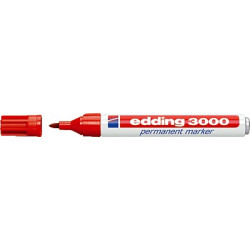 Marcador permanente Edding 3000 rojo
