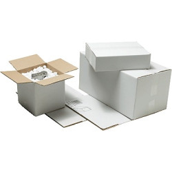 Cajas blancas de embalaje de 330 x 250 x 80 mm. (5 cajas)